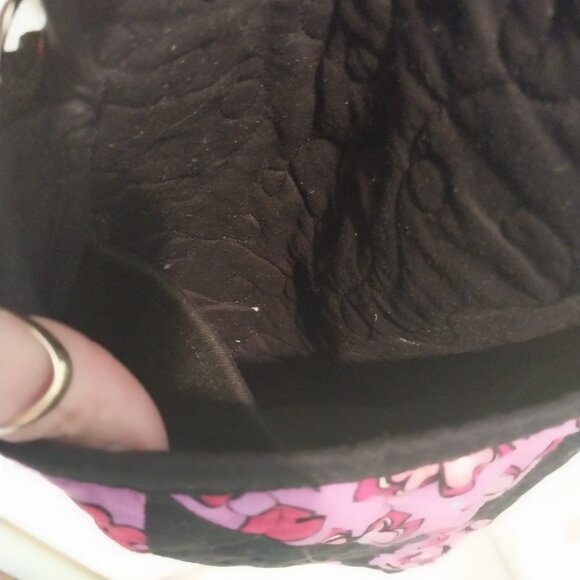 3184 Handmade Quilted Crossbody Bag with Guitar Strap. In Purple and Black. - Picture 5 of 8